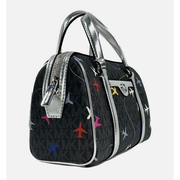 New Michael Kors Travel Small Duffle Crossbody Black Multi - Picture 2 of 6